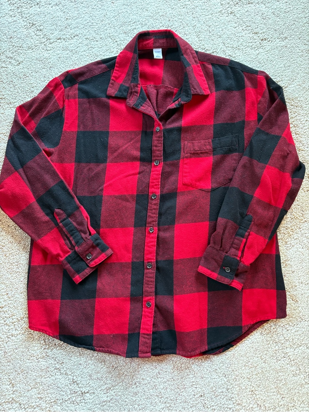 Red and Black Buffalo Plaid Flannel Shirt